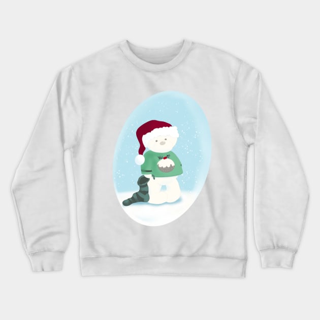 Little White Snow Bear in Christmas Jumper and Santa Hat Crewneck Sweatshirt by NattyDesigns